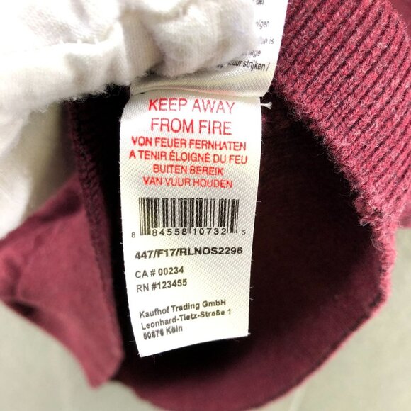 Rover & Lakes Mens V-neck Cotton Sweater Sz Small S Red Burgundy Pullover Knit - Picture 10 of 12